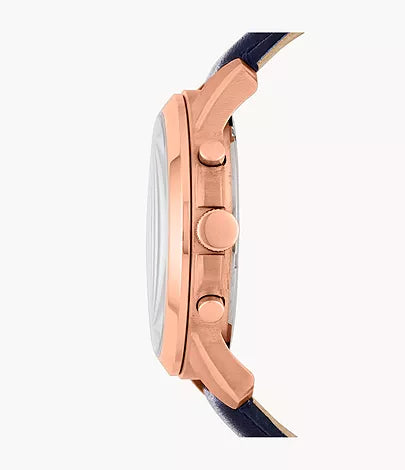 Grant Chronograph Navy Leather Watch
