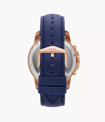 Grant Chronograph Navy Leather Watch