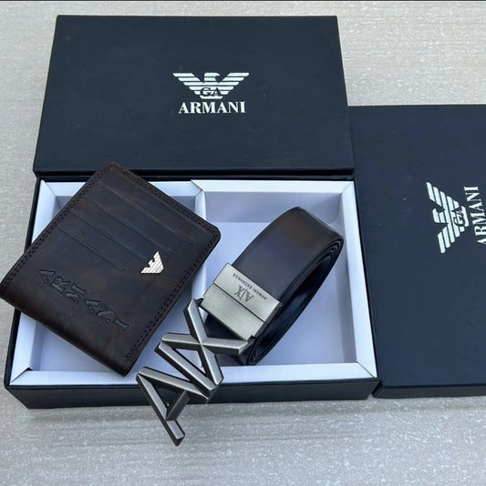 ARMANI BELT And WALLET PREMIUM QUALITY
